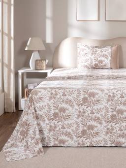 Maspar - 100% Cotton 300 Tc Single Size Bedsheet With 1 Pillow Cover