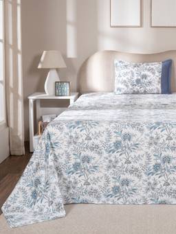 Maspar - 100% Cotton 300 Tc Single Size Bedsheet With 1 Pillow Cover