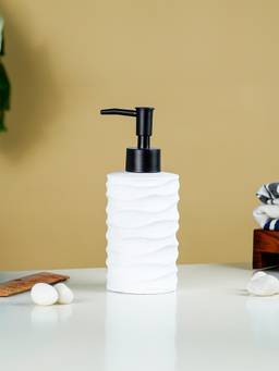 The Golden Theory - White Ripple Texture Ceramic Soap Dispenser