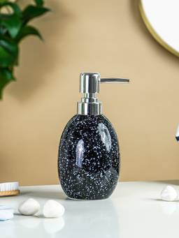The Golden Theory - Black Glossy Speckled Ceramic Soap Dispenser