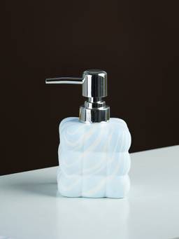 The Golden Theory - Blue And White Swirl Ceramic Soap Dispenser