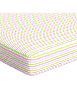 NINTARA BABY - Unisex Multi-Colour Stripes Crib Bed Sheet