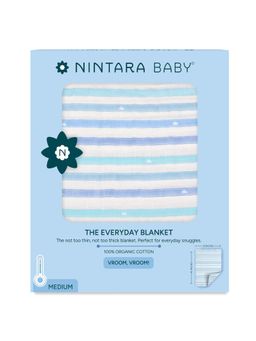 NINTARA BABY - Unisex Blue Stripes Blanket