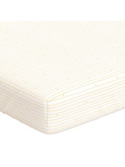 NINTARA BABY - Unisex Beige Stripes Crib Bed Sheet