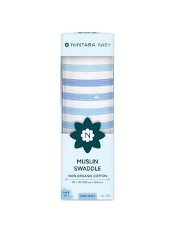 NINTARA BABY - Unisex Blue Stripes Swaddle
