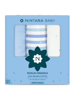 NINTARA BABY - Unisex Multi-Colour Printed Swaddles (Pack of 3)