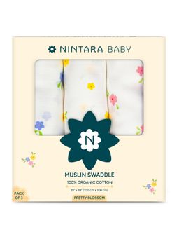 NINTARA BABY - Unisex Multi-Colour Printed Swaddles (Pack of 3)