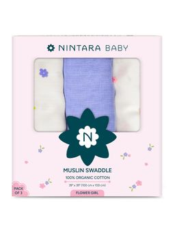 NINTARA BABY - Unisex Multi-Colour Printed Swaddles (Pack of 3)