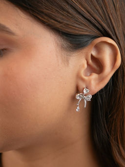 Tora - Bow Brilliance 925 Sterling Silver Earrings