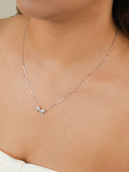 Tora - White Gifted 925 Sterling Silver Bow Necklace