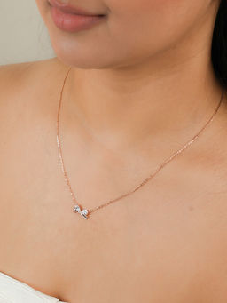 Tora - Rose Gold Gifted 925 Sterling Silver Bow Necklace