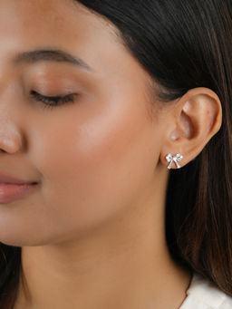 Tora - Boujee 925 Sterling Silver Bow Earrings