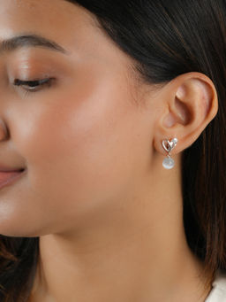 Tora - Heart Of Stone 925 Sterling Silver and Moonstone Earrings