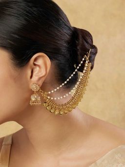 Indinoor - White Taapki Temple Ear Chain