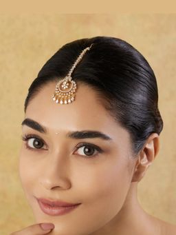 Indinoor - White Rivisha Zircon Maang Tikka