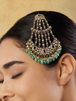 Indinoor - Green Zevi Kundan Polki Passa