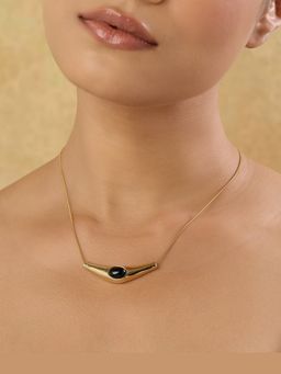 Indinoor - Black Mireille Everyday Pendant Necklace