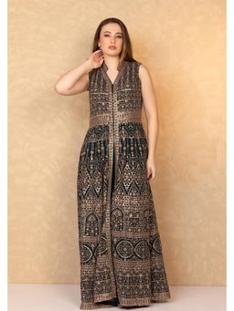 RCKC Aurum - Women Bottle Green Anarkali Kurta With Sharara
