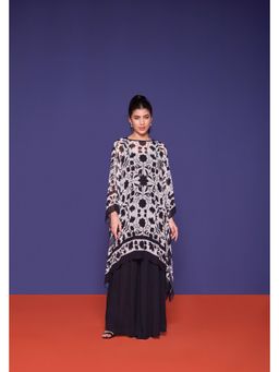 RCKC Aurum - Women Noir Bloom Black Kaftan With Palazzo