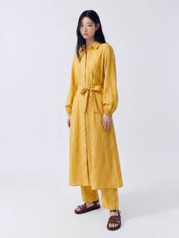 FELRIO - Sunbeam Mustard Striped Kurta with Pant