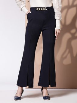 KASSUALLY - Navy Blue Bootcut High Rise Trouser
