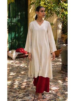 LAALZARI - Off-White Minimal Palazzo Set