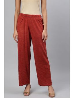 Aurelia - Orange Ankle Length Straight Winter Palazzo