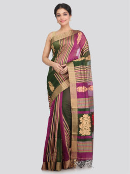 PinkLoom - Women's Cotton Silk Saree With Unstitched Blouse Piece
