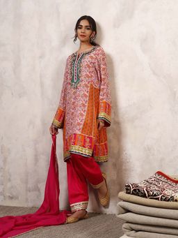 Shetab Kazmi - Gulnar Embroidered Kurta with Salwar & Dupatta