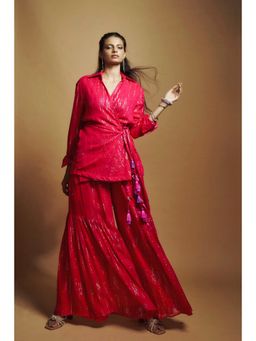 Style Junkiie - Hot Pink Wrap Long Shirt