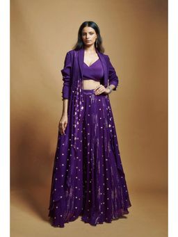 Style Junkiie - Purple Multi Panel Blazer Duster