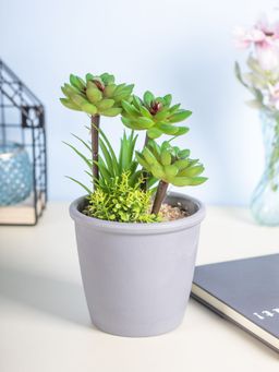 Voncasa - Flower with Pot - Grey