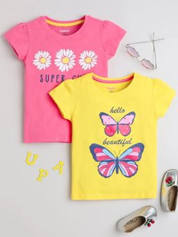 Hopscotch - Multi-Color Printed Cotton Regular 2 T-Shirts