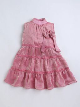 Hopscotch - Pink Solid Polyester Blend Regular Dress