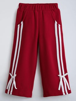 Hopscotch - Red Solid Polyester Regular Pant