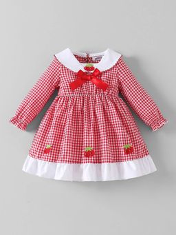 Hopscotch - Red Checks Polyester Blend Regular Dress