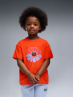 Puma - Orange Printed Cotton Relaxed T-Shirt