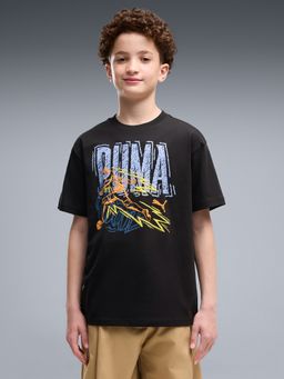 Puma - Black Printed Cotton Relaxed T-Shirt