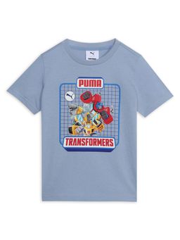 Puma - Blue Printed Cotton Regular T-Shirt