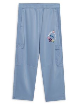 Puma - Blue Printed Polyester Relaxed Trouser