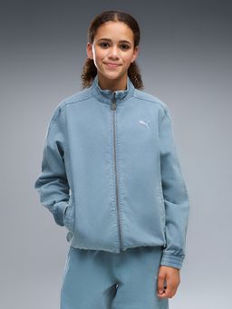 Puma - Blue Printed Cotton Relaxed Jacket