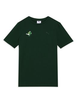 Puma - Green Printed Cotton Regular T-Shirt