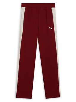 Puma - Red Colorblock Cotton Relaxed Trouser