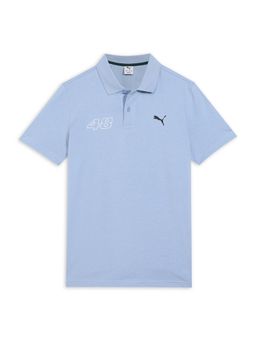 Puma - Blue Printed Cotton Regular Polo T-Shirt