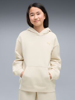 Puma - White Printed Cotton Relaxed Hoodie