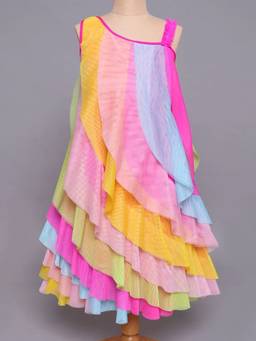 Hopscotch - Multi-Color Colorblock Polyester Regular Dress