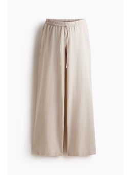 H&M - Women Beige Mama Before & After Linen-Blend Trousers