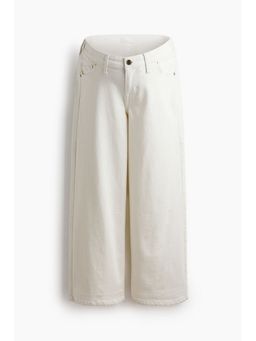 H&M - Women White Mama Wide Low Waist Ankle Jeans
