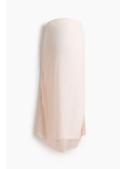 H&M - Women Pink Mama Lace-Trimmed Viscose Skirt