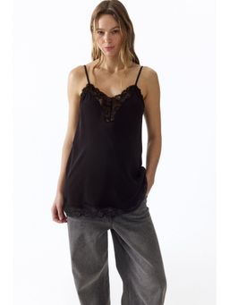 H&M - Women Black Mama Lace-Trimmed Strappy Top